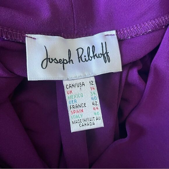 Joseph Ribkoff Layered Cowl Neck Purple Long Sleeve Blouse - Picture 8 of 8